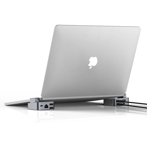 Joyroom multifunkcionális Hub USB Type C - USB 3.0 / RJ45 / HDMI / USB Type C / Thunderbolt MacBook Pro-hoz, szürke (S-H121-Gray)