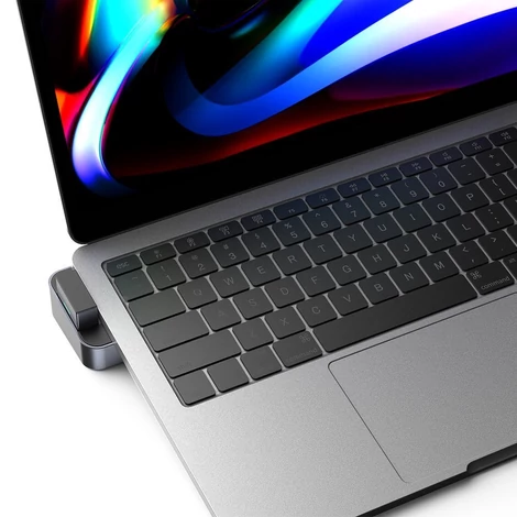 Joyroom multifunkcionális Hub USB Type C - USB 3.0 / RJ45 / HDMI / USB Type C / Thunderbolt MacBook Pro-hoz, szürke (S-H121-Gray)