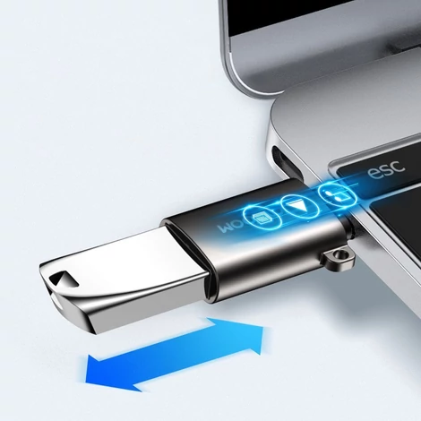 Joyroom USB 3.2 Gen 1 (apa) - USB Type C (anya) adapter, fekete (S-H151-Black)