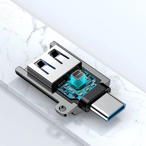 Joyroom USB 3.2 Gen 1 (apa) - USB Type C (anya) adapter, fekete (S-H151-Black)