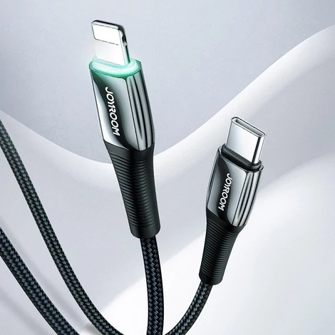 Joyroom USB Type C - Lightning kábel, Power Delivery, 20W, 2.4A, 1.2m, fekete (S-1224K2-Black)