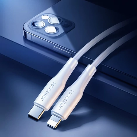 Joyroom USB Type C - Lightning kábel, Power Delivery, 20W, 2.4A, 0.25m, fehér (S-02524M3 White)