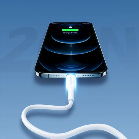 Joyroom USB Type C - Lightning kábel, Power Delivery, 20W, 2.4A, 0.25m, fehér (S-02524M3 White)