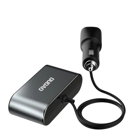 Dudao autós töltő 2x USB / 3x szivargyújtó elosztó, fekete (R1Pro-black)