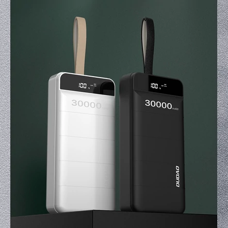 Dudao power bank, 30000 mAh, 3x USB LED lámpával, fekete (K8s+black)