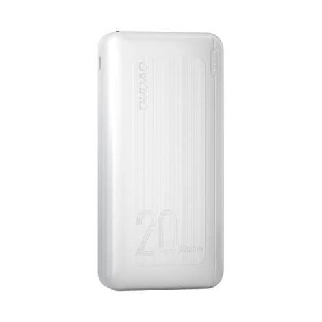 Dudao power bank, 20000 mAh, Power Delivery, 20 W, Quick Charge 3.0, 2x USB / USB Type C, fehér (K12PQ+white)