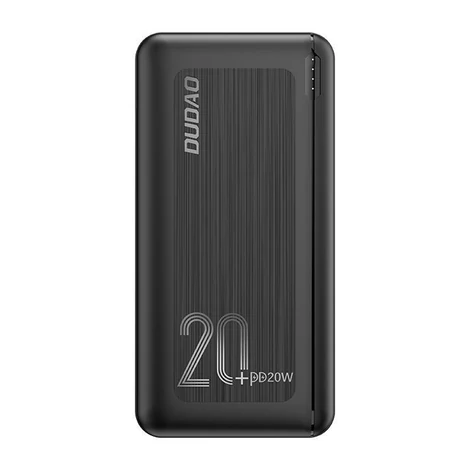 Dudao power bank, 20000 mAh, Power Delivery, 20 W, Quick Charge 3.0, 2x USB / USB Type C, fekete (K12PQ+black)