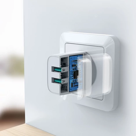 Joyroom fali gyorstöltő, 2x USB, 2,4A, fehér (L-2A101)