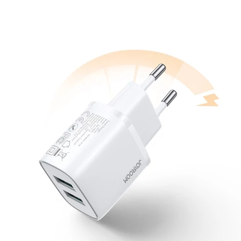 Joyroom fali gyorstöltő, 2x USB, 2,4A, fehér (L-2A101)