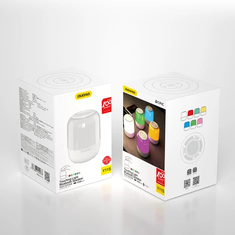 Dudao vezeték nélküli Bluetooth 5.0 RGB hangszóró 5W 1200mAh, fehér (Y11S-white)