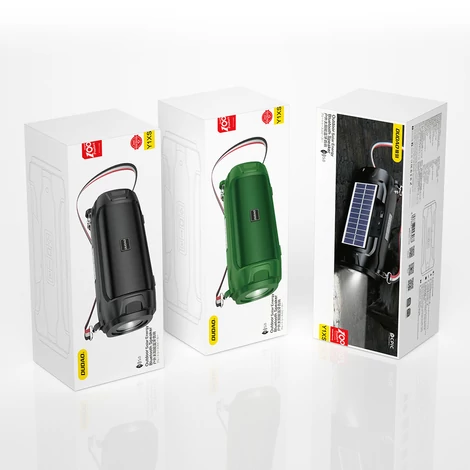Dudao vezeték nélküli Bluetooth 5.0 hangszóró, 5W, 1200mAh, FM rádió, napelemes, zöld (Y1XS-green)