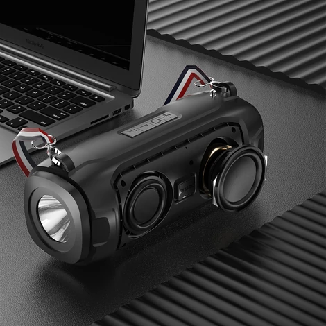 Dudao vezeték nélküli Bluetooth 5.0 hangszóró, 5W, 1200mAh, FM rádió, napelemes, zöld (Y1XS-green)