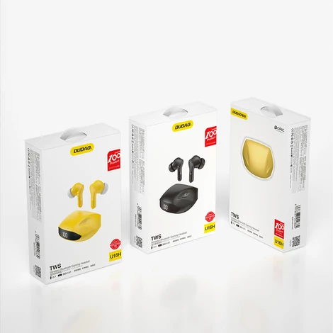 Dudao fülbe helyezhető vezeték nélküli fülhallgató, TWS, Bluetooth 5.2, sárga (U16H-yellow)