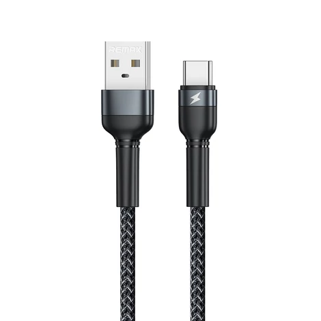Remax USB - USB Type C kábel, töltés, adatátvitel, 2,4 A, 1 m, fekete (RC-124a-black)