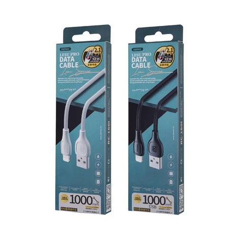 Remax Lesu Pro USB - micro USB adattöltő kábel, 480 Mbps, 2,1 A, 1 m, fekete (RC-160m-black)