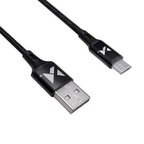Wozinsky kábel USB - microUSB, 2,4A, 2m, fekete (WUC-M2B)