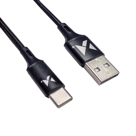 Wozinsky kábel USB - USB Type C, 2,4A, 2m, fekete (WUC-C2B)