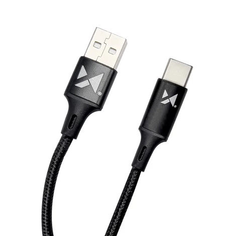 Wozinsky kábel USB - USB Type C, 2,4A, 2m, fekete (WUC-C2B)