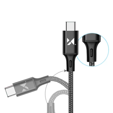 Wozinsky kábel USB - USB Type C, 2,4A, 2m, fekete (WUC-C2B)