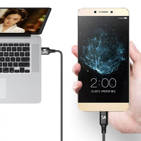 Wozinsky kábel USB - Lightning, 2,4A, 2m, fekete (WUC-L2B)
