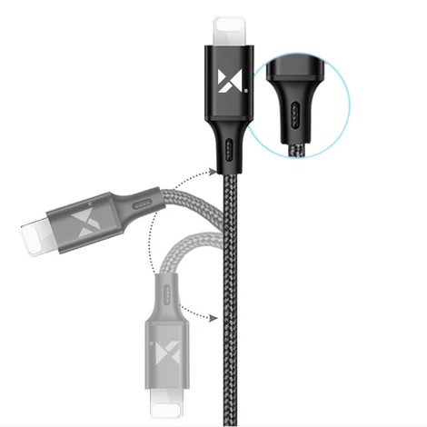 Wozinsky kábel USB - Lightning, 2,4A, 2m, fekete (WUC-L2B)