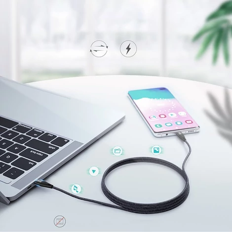 Choetech USB Type C - USB Type C kábel, Power Delivery, 60W, 2m, fekete (XCC-1004-BK)
