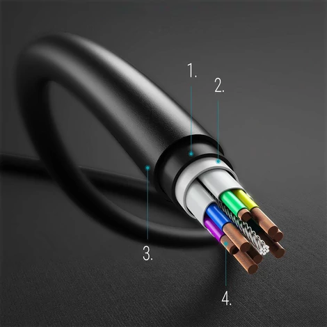 Choetech USB Type C - USB Type C kábel, 3A, 3m, fekete (CC0004-V2)