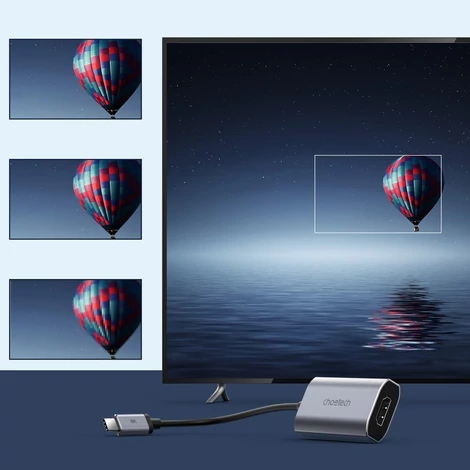 Choetech egyirányú kábeladapter USB Type C - HDMI 8K@60Hz, szürke (HUB-H16)