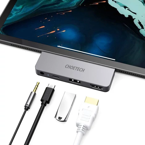 Choetech multifunkcionális USB HUB Typ C 4in1, 60W, PD, Apple iPad Pro készülékhez  (HUB-M13)