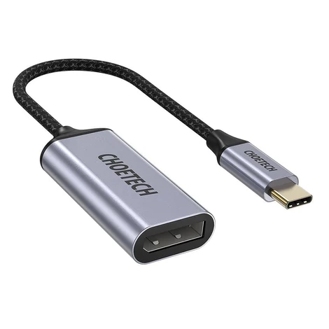 Choetech egyirányú kábeladapter C típusú USB-ről DisplayPort-ra 4K 60Hz, 20cm, szürke (HUB-H11)