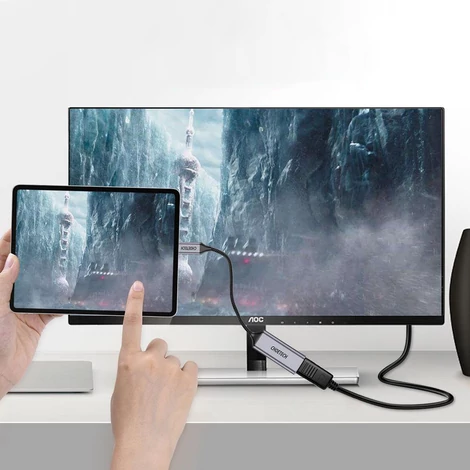 Choetech egyirányú kábeladapter C típusú USB-ről DisplayPort-ra 4K 60Hz, 20cm, szürke (HUB-H11)