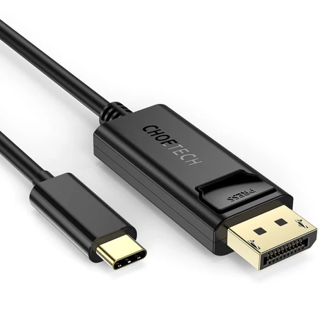 Choetech egyirányú USB Type C monitor videokábel - Display Port 4K, 1,8m, fekete (XCP-1801BK-V1)