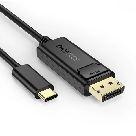 Choetech egyirányú USB Type C monitor videokábel - Display Port 4K, 1,8m, fekete (XCP-1801BK-V1)