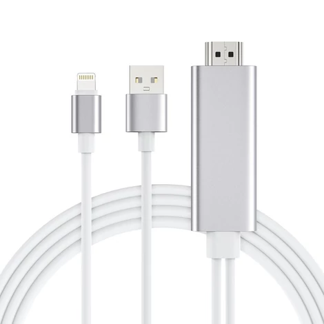 Choetech USB videokábel, Lightning-HDMI adapter TV-monitorhoz, 1,8 m, fehér (LH0020)