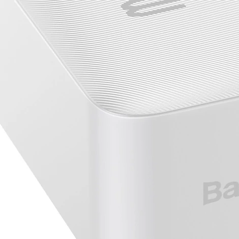 Baseus Bipow digitális kijelzős Power bank 30000mAh, 20W, 2x USB / USB Type C / micro USB, 15W, fehér (PPDML-K02)