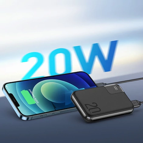 Joyroom Starchi power bank 10000mAh, 20W, Power Delivery, Quick Charge, 2x USB / 1x USB Type C, fekete (JR-QP190-mini)