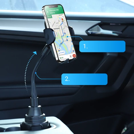 Joyroom autós telefontartó pohártartóhoz, fekete (JR-ZS259)