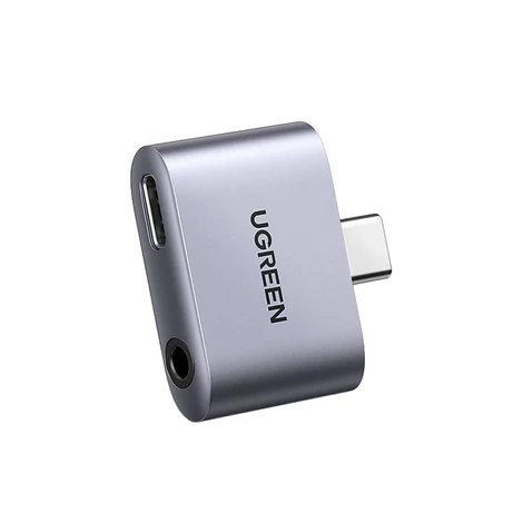 UGREEN CM231 USB-C – USB-C + 3,5 mm-es jack adapter (szürke)