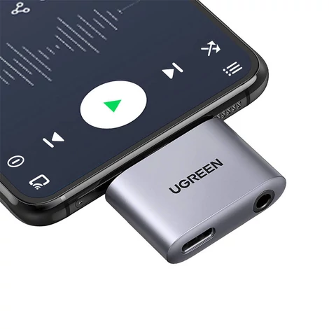 UGREEN CM231 USB-C – USB-C + 3,5 mm-es jack adapter (szürke)