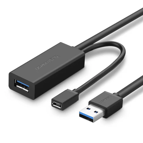 UGREEN US175, USB 3.0, micro USB, hosszabbító kábel, 5 m (fekete)