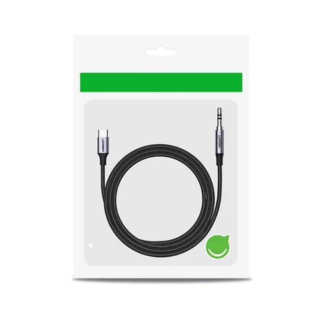 UGREEN CM450 USB-C - 3,5 mm AUX mini jack kábel, 1 m (fekete)