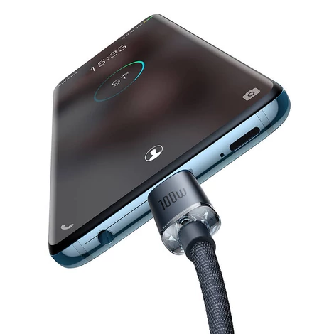 Baseus Crystal Shine USB-C - USB-C kábel, 100 W, 1,2 m (fekete)