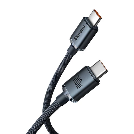Baseus Crystal Shine USB-C - USB-C kábel, 100 W, 1,2 m (fekete)