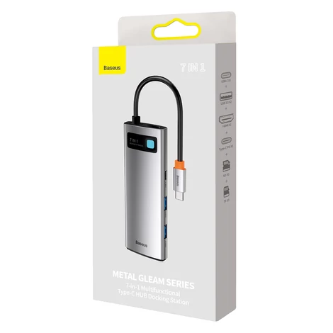 Baseus hub adapter 7 az 1-ben USB-C - 2x USB 3.0 + HDMI + USB-C PD + USB-C + SD + TF