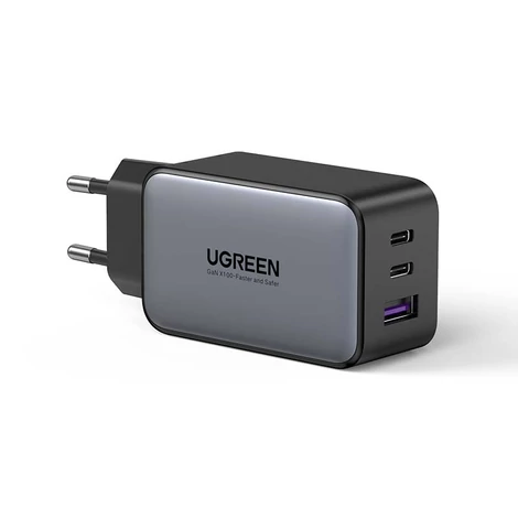 UGREEN CD244 AC hálózati töltő, 1x USB-A QC4.0, 2x USB-C, 65 W, PD3.0 (fekete)