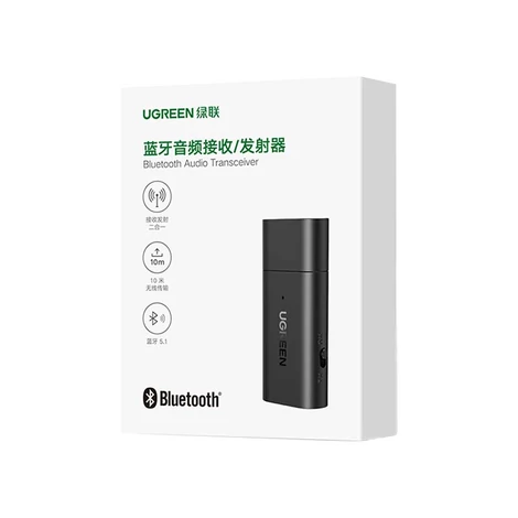 UGREEN CM523 Audio adapter, USB-A - 3,5 mm-es jack adapter, Bluetooth 5.1 (fekete)