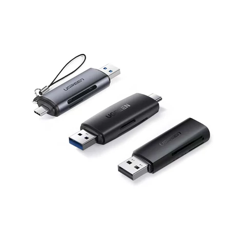 UGREEN CM304 USB + USB-C adapter, SD + microSD kártyaolvasó (fekete)