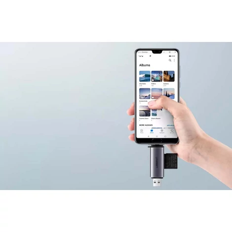 UGREEN CM304 USB + USB-C adapter, SD + microSD kártyaolvasó (fekete)