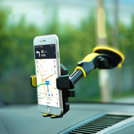 Remax Transformer RM-C26 teleszkópos autóba szerelhető telefontartó műszerfalhoz vagy szélvédőhöz, fekete-sárga (RM-C26-black-yellow)