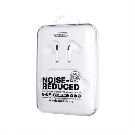 Proda vezeték nélküli Bluetooth fülhallgató, TWS, zajszűrős, ANC, fehér (PD-BT101-white)